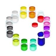 Set of Colorful Color Paint Jars