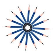Circle Formed of Sharpened Pencils on White Background