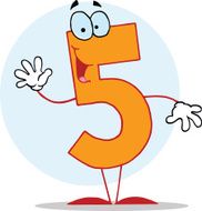 Funny Number Five With Background