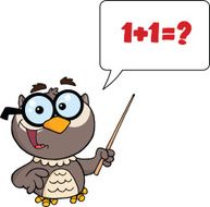Owl Holding A Pointer With Speech Bubble And Text