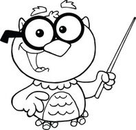 Black and White Owl Holding A Pointer