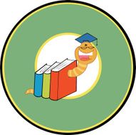 Happy Worm In Books