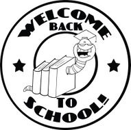 Black and White Happy Worm In Books