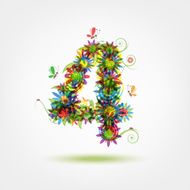 Four floral number for your design