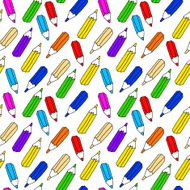 Seamless pattern of many color pencils