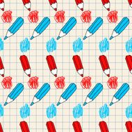 Seamless pattern with color pencils N5
