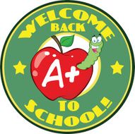 Worm In Apple Over Sticker With Text A