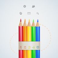 Infographic design color pencils