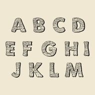 Cute hand drawn font Vector letters set A-M N2