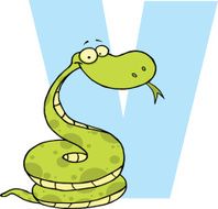 Funny Cartoon Alphabet Letter V