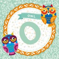 ABC animals O is owl Childrens english alphabet Vector N2