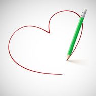 Pencil drawing heart