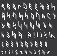 Cyrillic alphabet in pixelated style