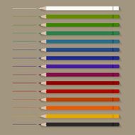 Set of flat Color Pencils