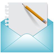 Letter and open envelope Vector