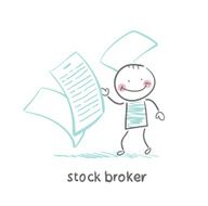 stock broker with documents