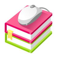 Vector icon book and mouse