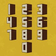 3D Number set with grunge N2