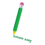 green pencil and save nature word illustration