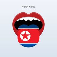North Korea language Abstract human tongue
