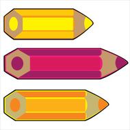 colored pencils isolated on white background