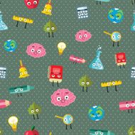 Back to school cute seamless pattern Background N3