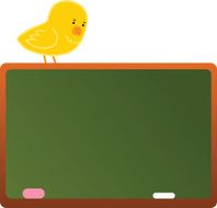 Green chalkboard and canary Vector N2