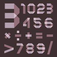 Font from lilac scotch tape - Arabic numerals