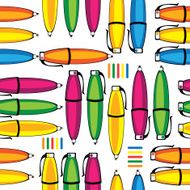 seamless pattern colored pens