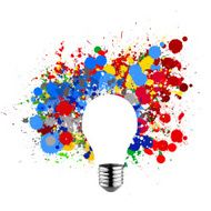 invisible light bulb and splash colors