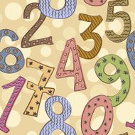 cheerful numbers seamless pattern