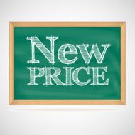 New price - the inscription chalk