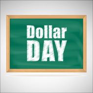 Dollar day green chalkboard with wooden frame
