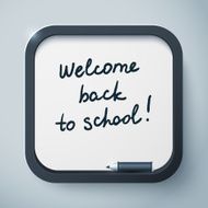 Vector school board icon with sign and pen