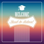 Retro Welcome back to school illustration background