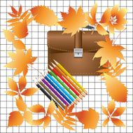 Briefcase and pencils