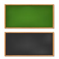 Blank black and green chalkboard with wooden frame