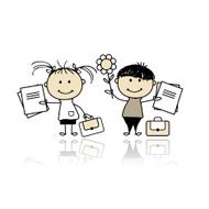 Children with school books N2