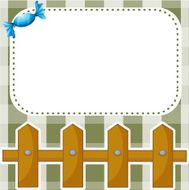 Stationery with a wooden fence and candy