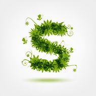 Green eco letter S for your design