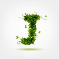 Green eco letter J for your design