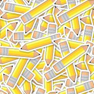yellow pencils seamless pattern