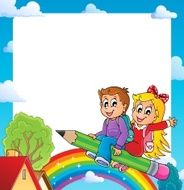 Frame with pupil theme 1 N2