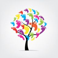 vector tree foot paw print