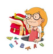 alphabets and girl