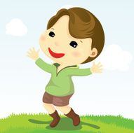 Happy boy jumping in the field N2