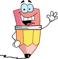Pencil Waving A Greeting
