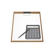Calculator with pancel on paper