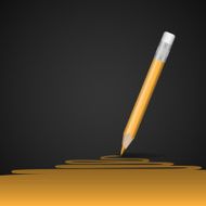 Yellow pencil drawing line
