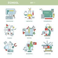Line style school subjects